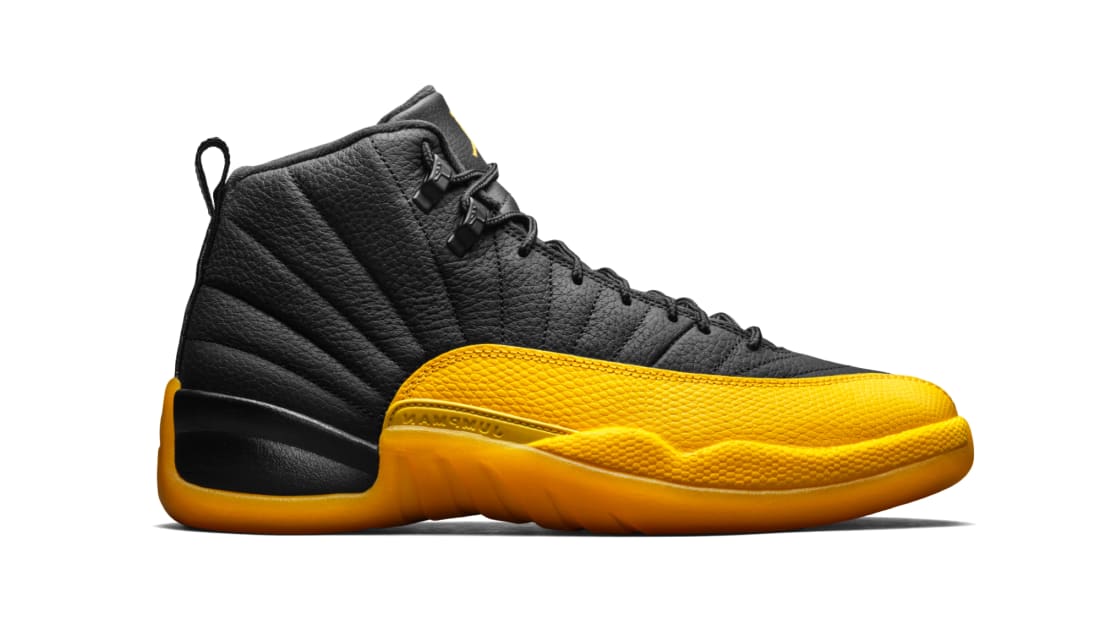 jordan 12 mens black and gold