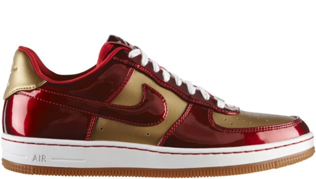 Nike Air Force 1 Low Downtown Leather QS Flat Gold/Varsity Red-Varsity Red