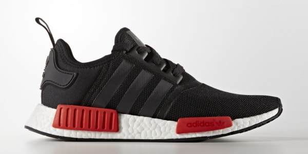 nmd black red sole