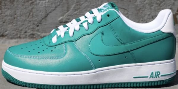 white and teal nikes