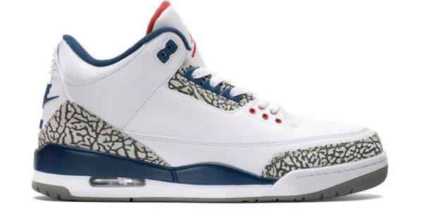 red blue and white jordan 3