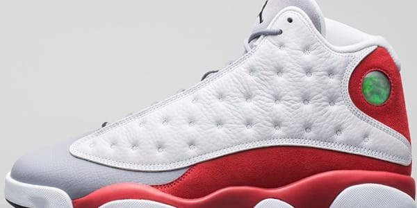 white grey and red jordan 13s
