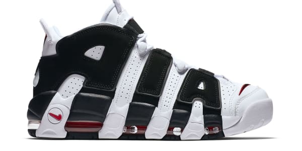 nike more uptempo black white