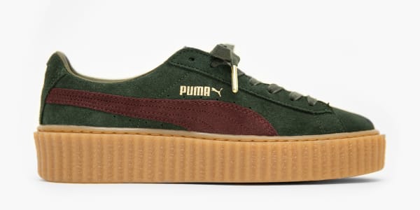 puma creepers green suede