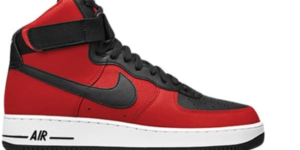 nike air force 1 mid black red