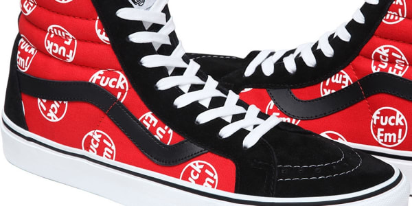 vans sk8 hi red and black