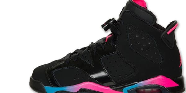 Girls Air Jordan 6 Retro GS Black/Pink 
