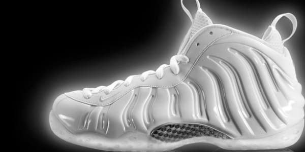 white and silver foamposites
