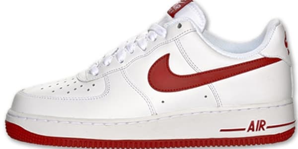 white and gym red air force 1