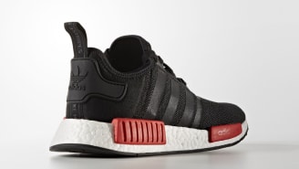 nmd black red sole