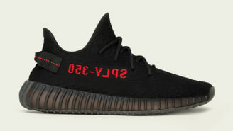 yeezys 350 black red