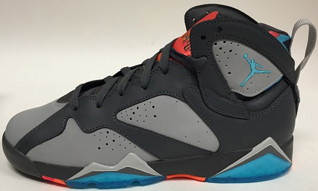 Air Jordan 7 Retro Dark Grey/Wolf Grey-Total Orange-Turquoise Blue ...