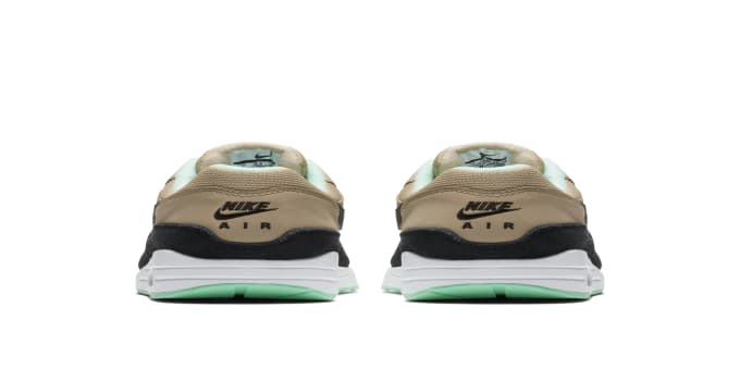 nike air max 1 desert black green glow