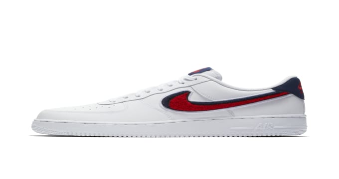 nike air force 1 low 3d chenille swoosh white red blue