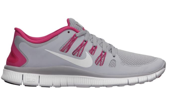 nike free run 5.0 womens grey pink