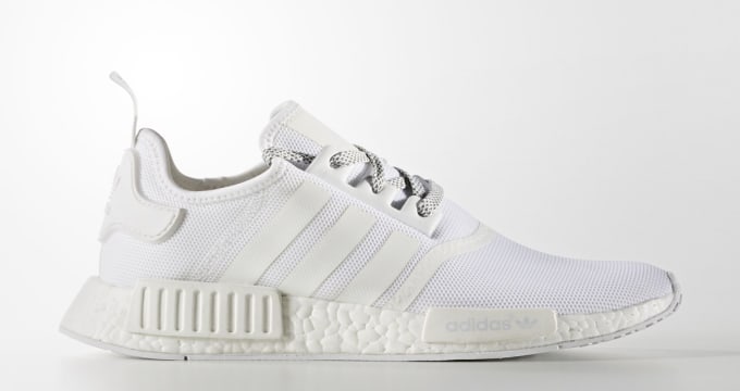 Adidas nmd r1 white hot sale reflective