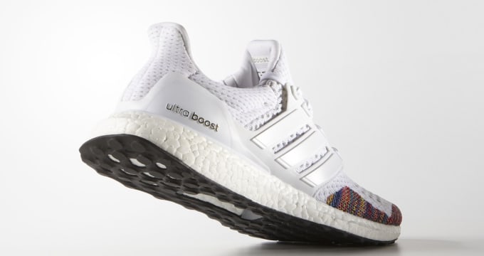 white and multicolor ultra boost