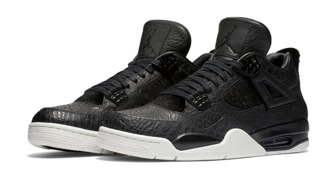 jordan 4 all black leather