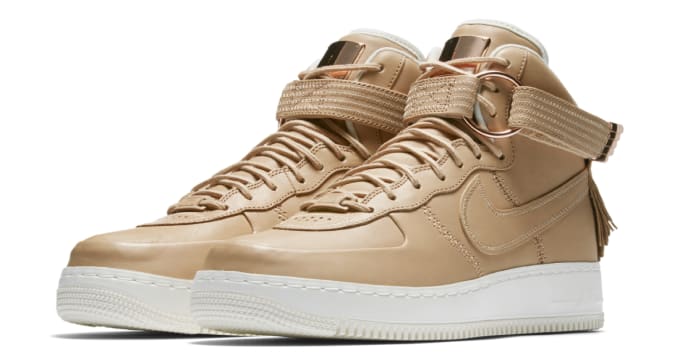tan high top nike air force ones