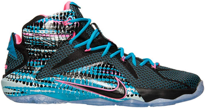 pink and blue lebrons