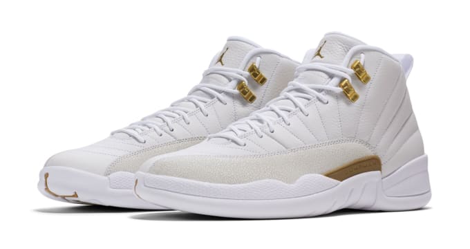 jordans retro 12 white and gold