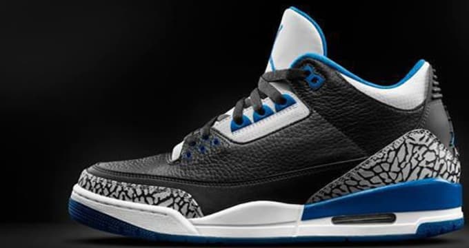 Air Jordan 3 Retro Black Sport Blue Wolf Grey Jordan Release Dates Sneaker Calendar Prices Collaborations