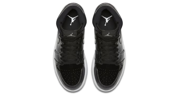 black on black patent leather jordans