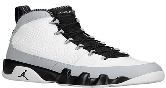 black and grey jordan 9s