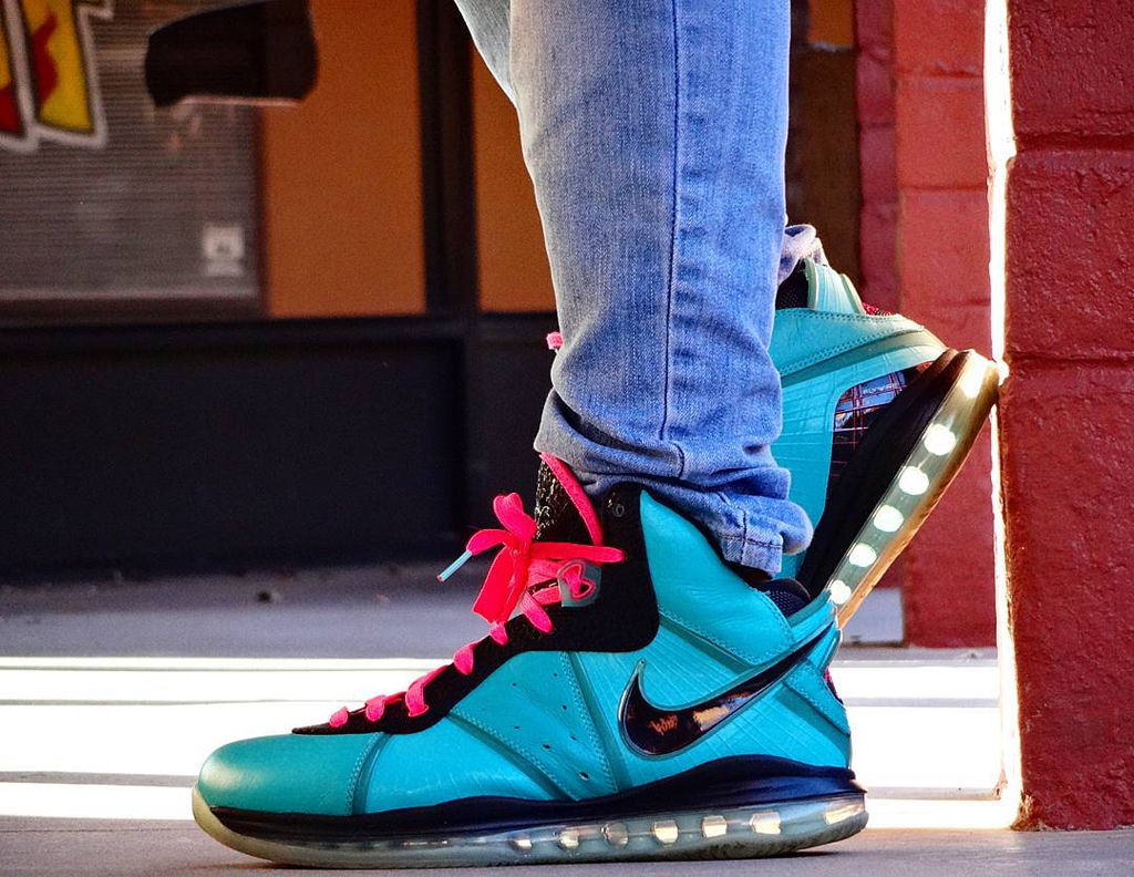 nike lebron 8 south beach on feet