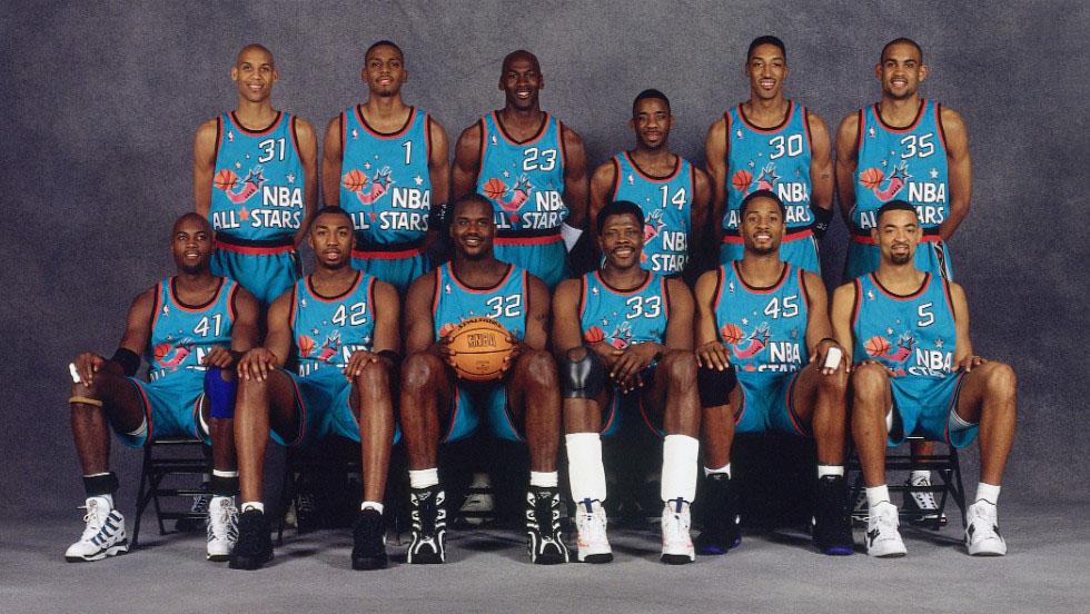 Michael Jordan wearing 'Columbia' Air Jordan XI 11 in the 1996 All-Star Game (6)