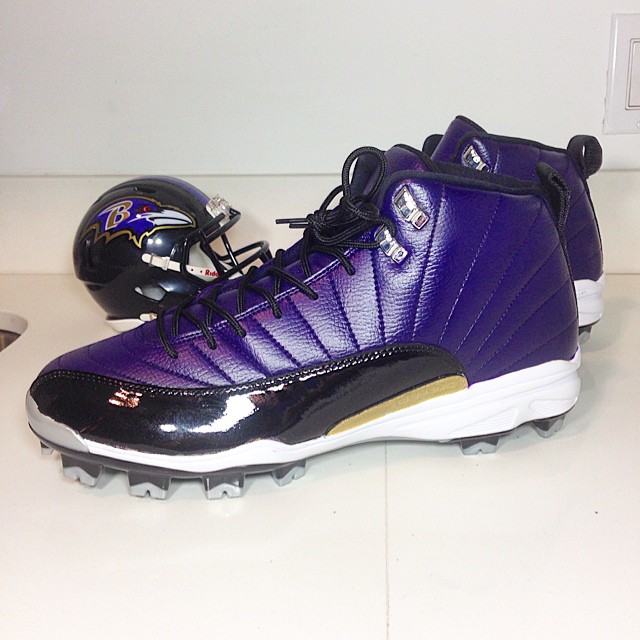 purple jordan football cleats