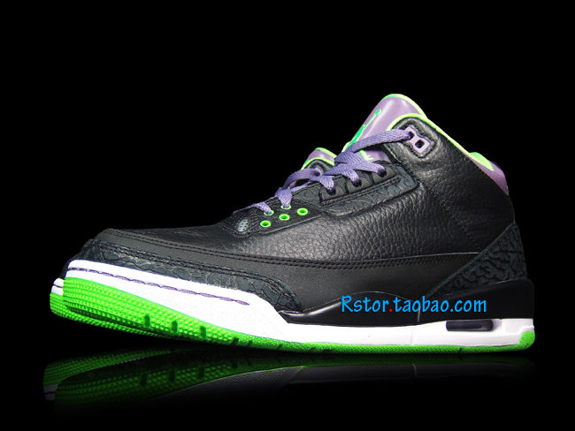 Air Jordan III 3 Black Purple Volt Joker 136064-018 (4)