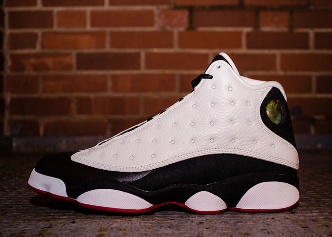 Jordan 13 red hot sale white black