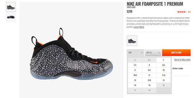 foamposite retail price