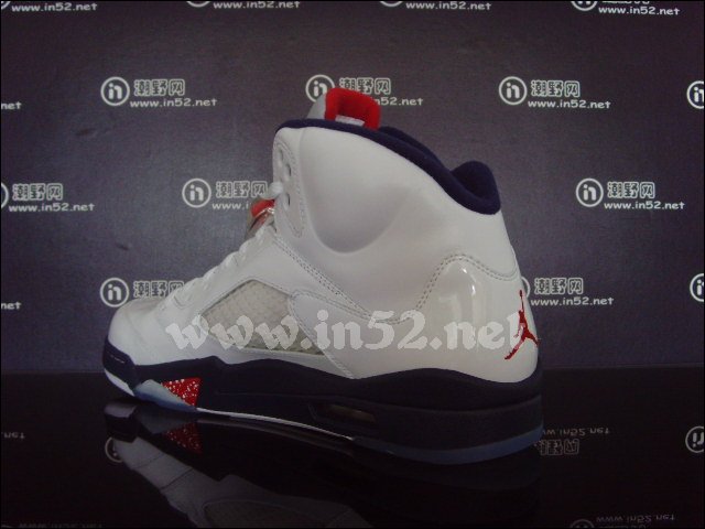 Air Jordan Retro 5 White Midnight Navy Varsity Red 136027-103