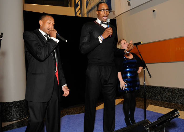 Dwight Howard and Chris Duhon at the 2012 OMYF Black Tie & Tennies Gala