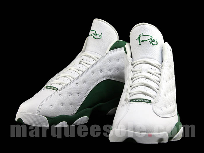 Air Jordan Retro 13 Ray Allen Record Celtics PE White Green 