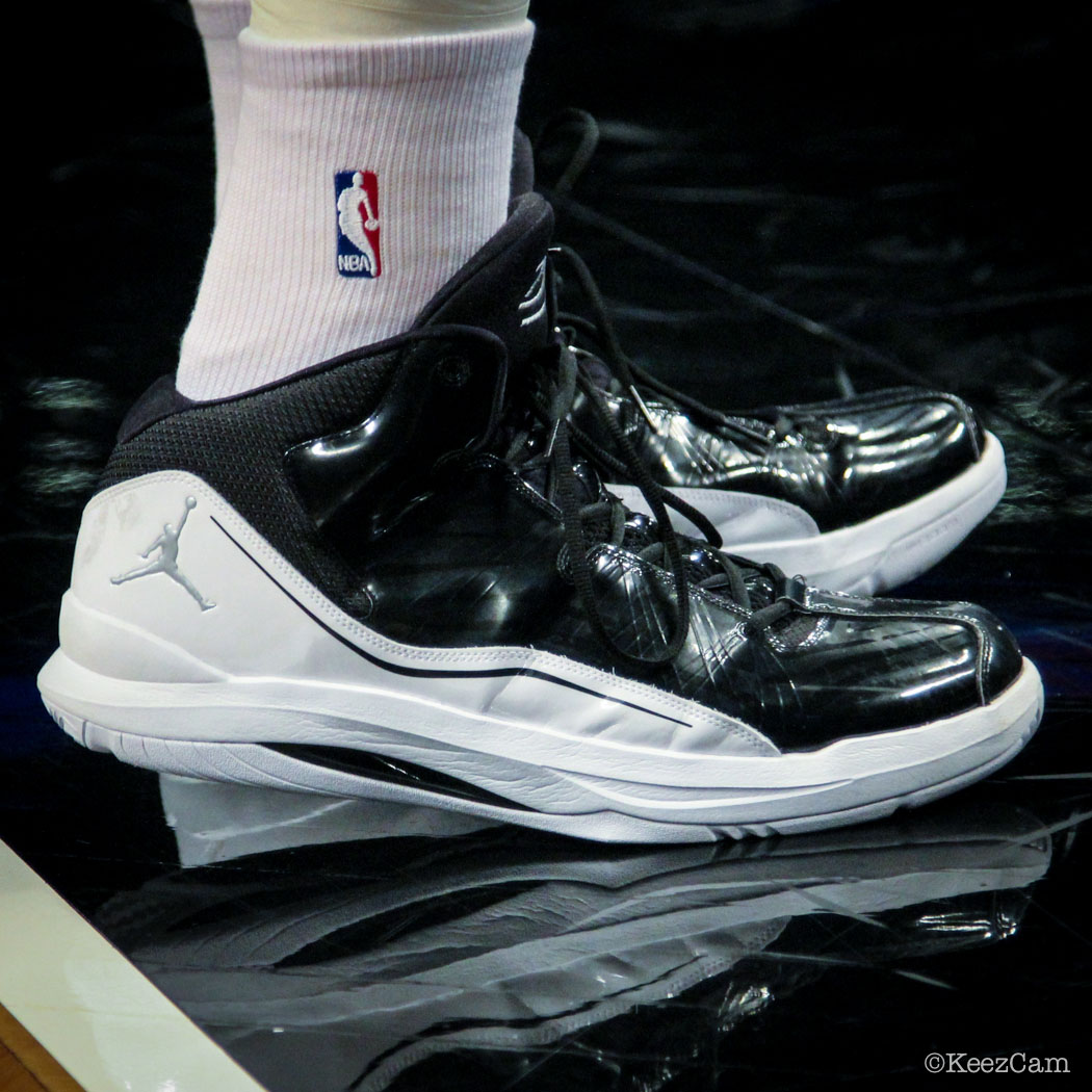 Sole Watch // Up Close At MSG for Nets vs 76ers - Joe Johnson wearing Jordan Aero Mania PE