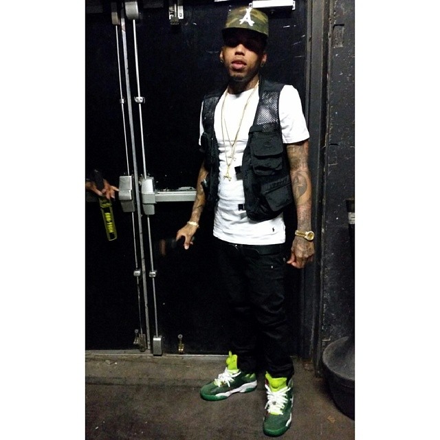 Kid Ink wearing Reebok Shaq Attaq Ghost of Christmas Past