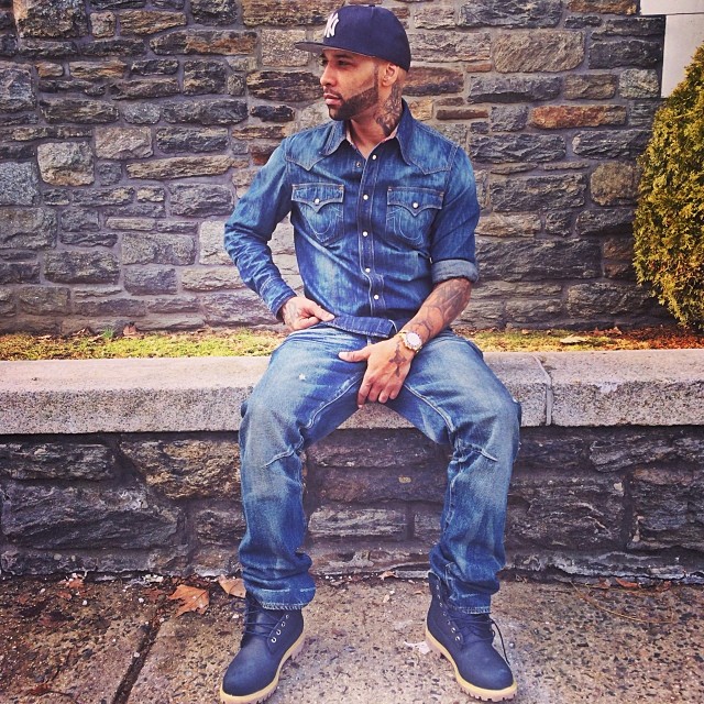 Joe Budden wearing VILLA x Timberland VILLA89