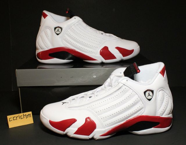 red white and black jordan 14s