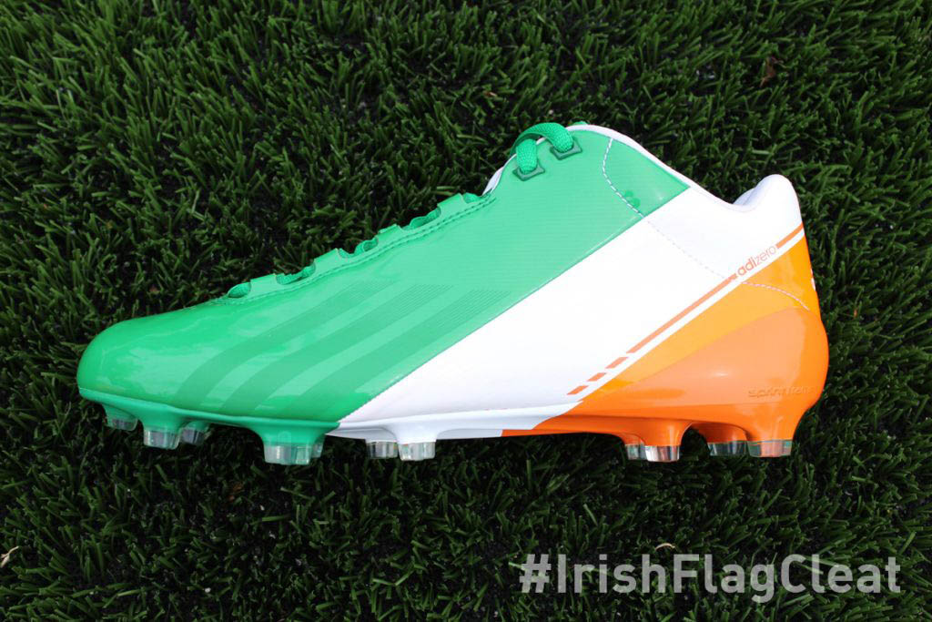 Notre Dame Fighting Irish adidas adiZero Smoke Mid Irish Flag Cleats (2)