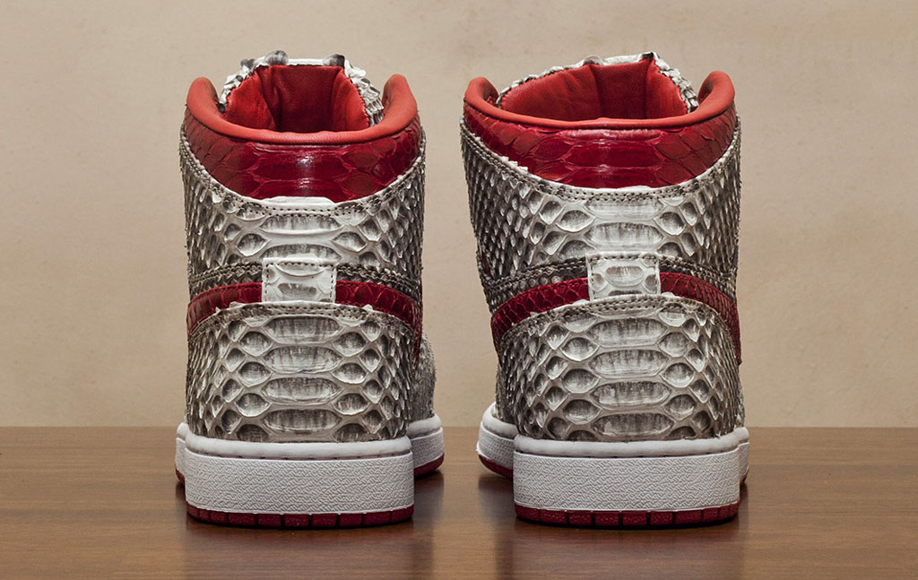 Air Jordan 1 Natural & Metallic Red Python by JBF Customs (4)