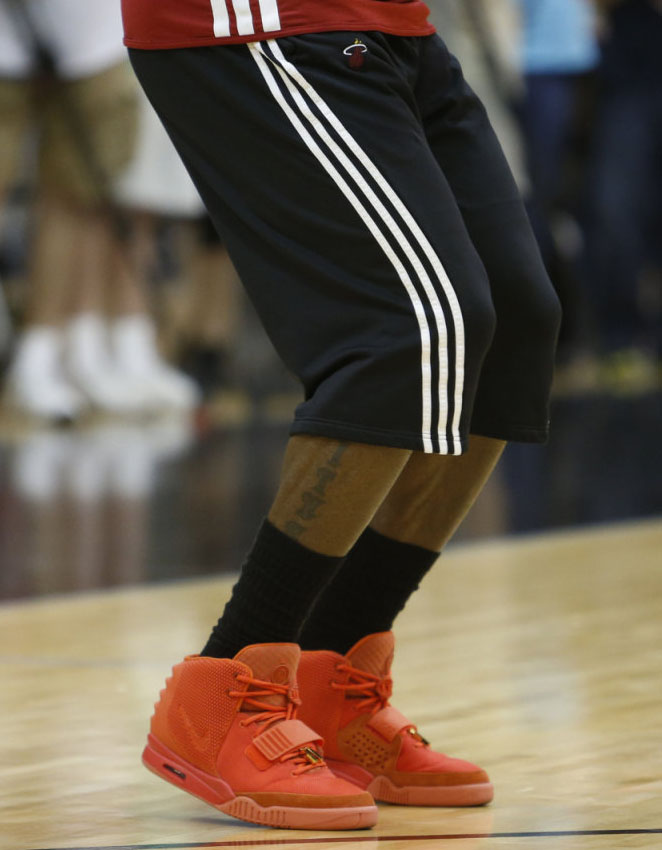 LeBron James wearing Nike Air Yeezy II 2 Red October (13)