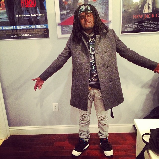 Wale wearing Nike LeBron 7 Red Carpet