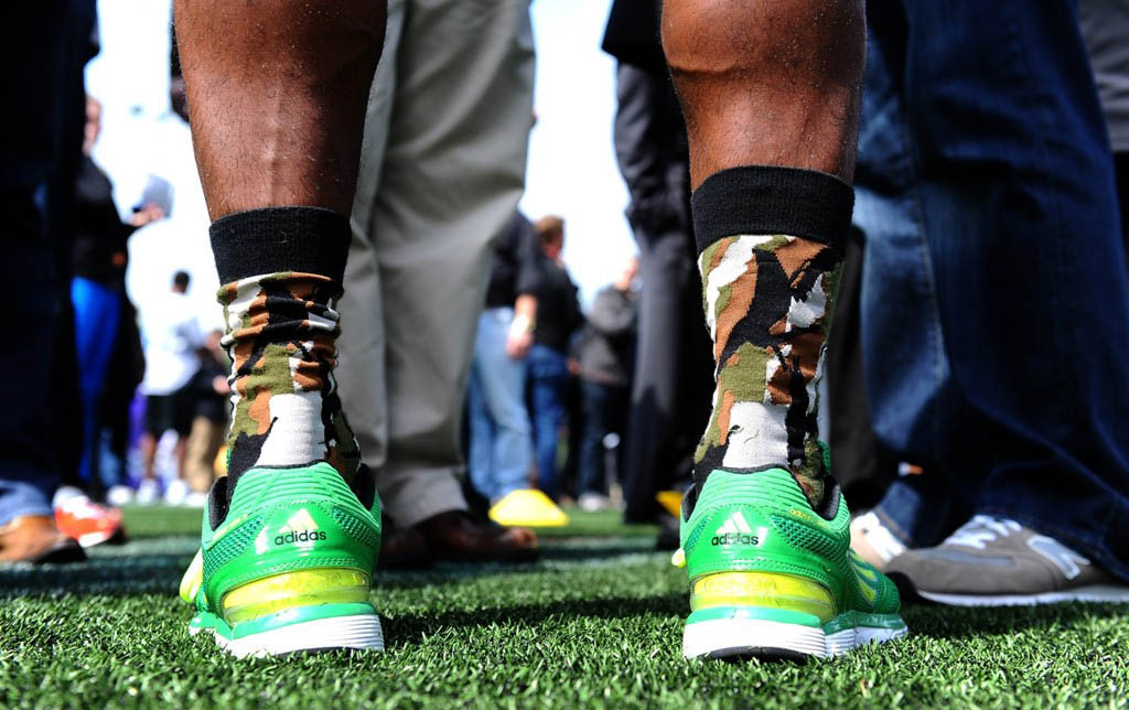 Robert Griffin III wearing adidas adiZero Sonic 3 Prime Green Electricity G47182 (4)