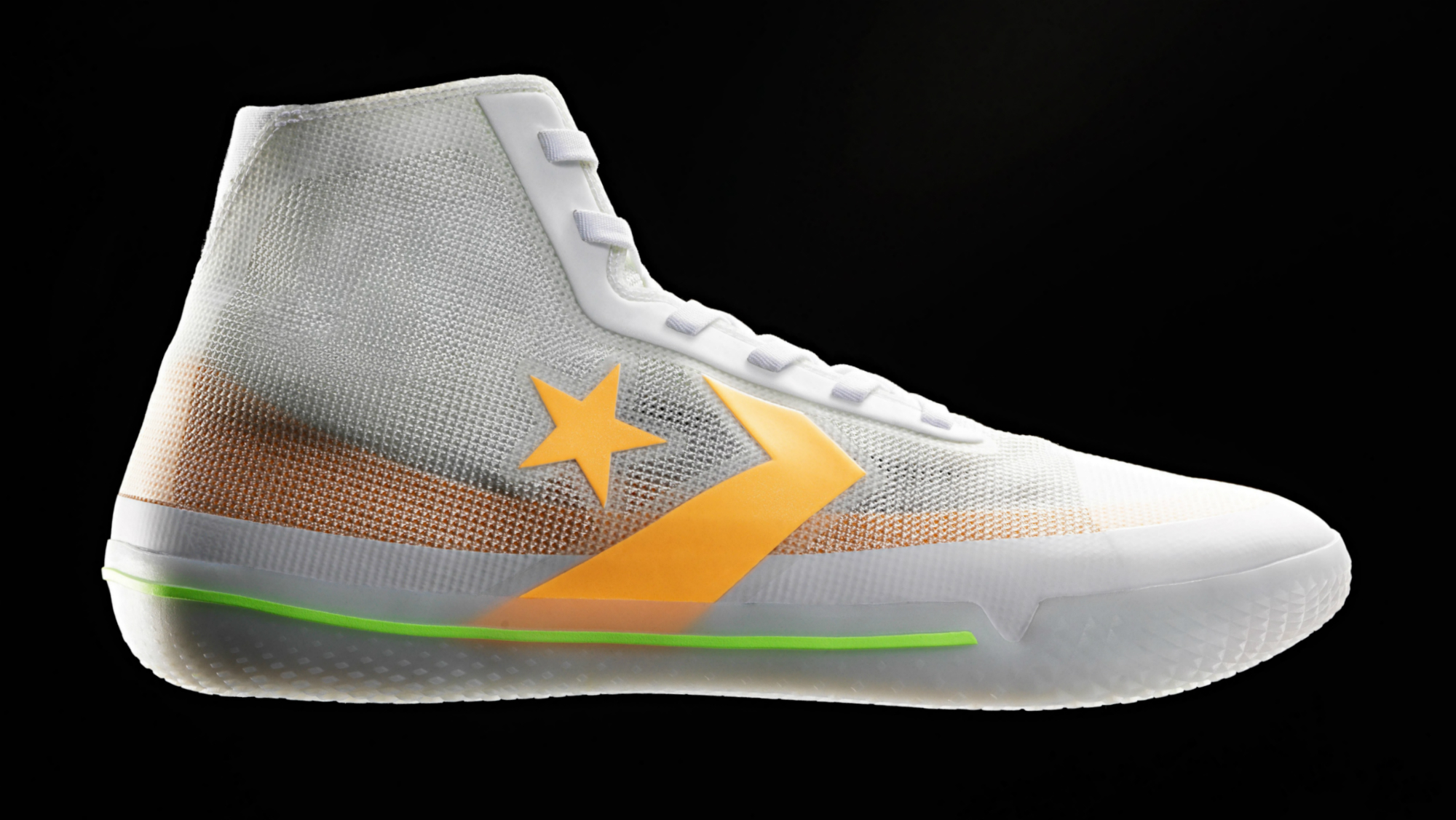 converse all star pro bb white black orange
