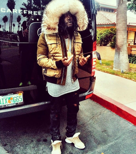 Wale wearing Rick Owens x adidas Runner