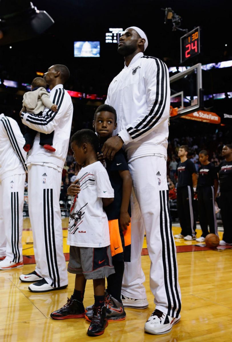 LeBron James wearing Nike LeBron X Home PE for Newtown, Connecticut (2)