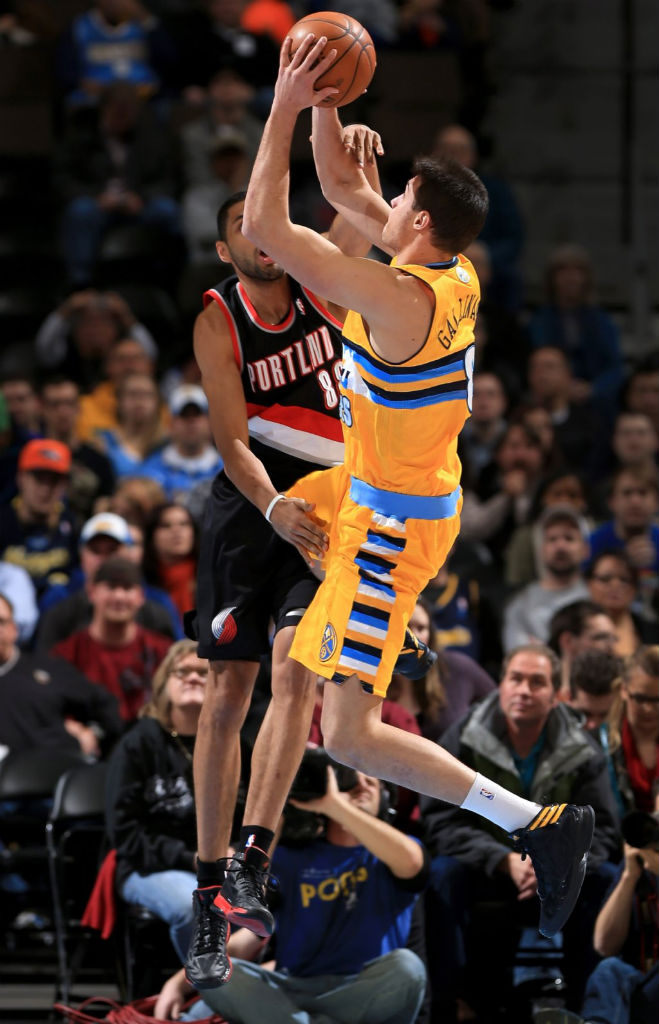 Danilo Gallinari wearing adidas Crazy Fast PE; Nicolas Batum wearing adidas adizero Crazy Light 2 Black Red